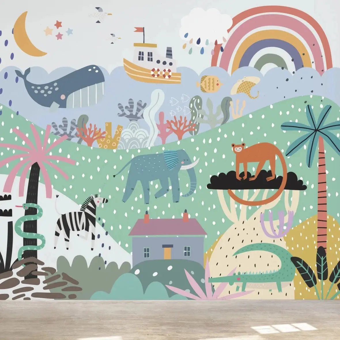 MUNKS & ME - Papier Peint Chambre Enfant Pays Des Merveilles