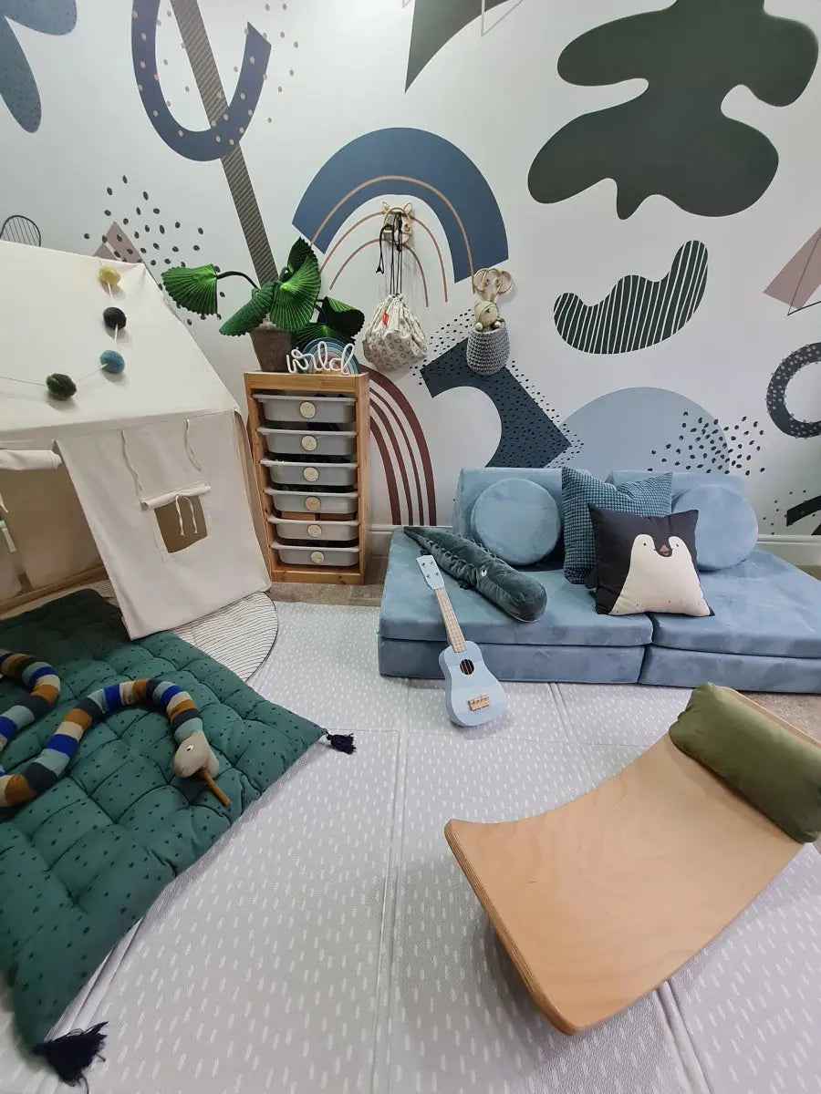 MUNKS & ME - Papier Peint Chambre Enfant Petite Erin Résumé - Bleu