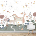 MUNKS & ME - Papier Peint Chambre Enfant Prairie De Licorne
