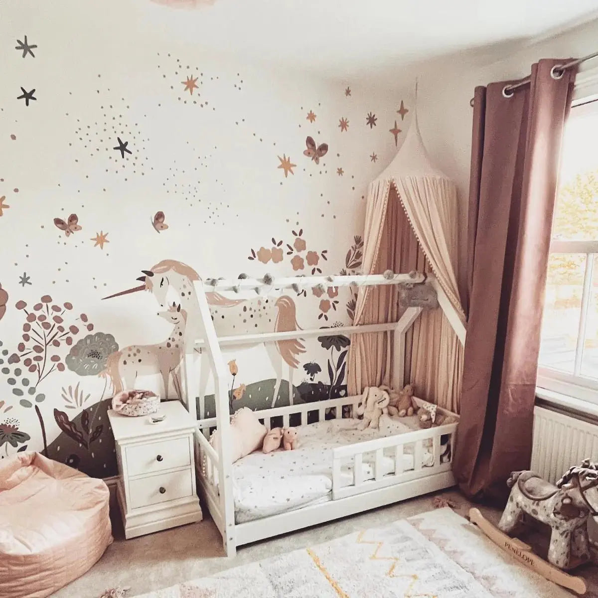 MUNKS & ME - Papier Peint Chambre Enfant Prairie De Licorne