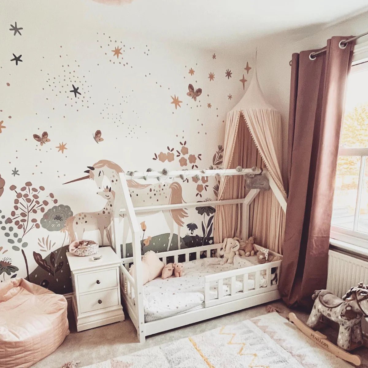 MUNKS & ME - Papier Peint Chambre Enfant Prairie De Licorne