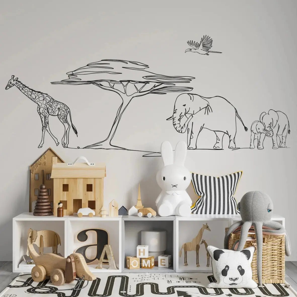 MUNKS & ME - Papier Peint Chambre Enfant Safari À Pied