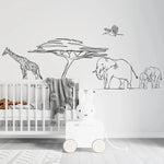 MUNKS & ME - Papier Peint Chambre Enfant Safari À Pied