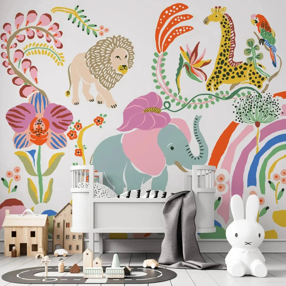 MUNKS & ME - Papier Peint Chambre Enfant Safari Urbain