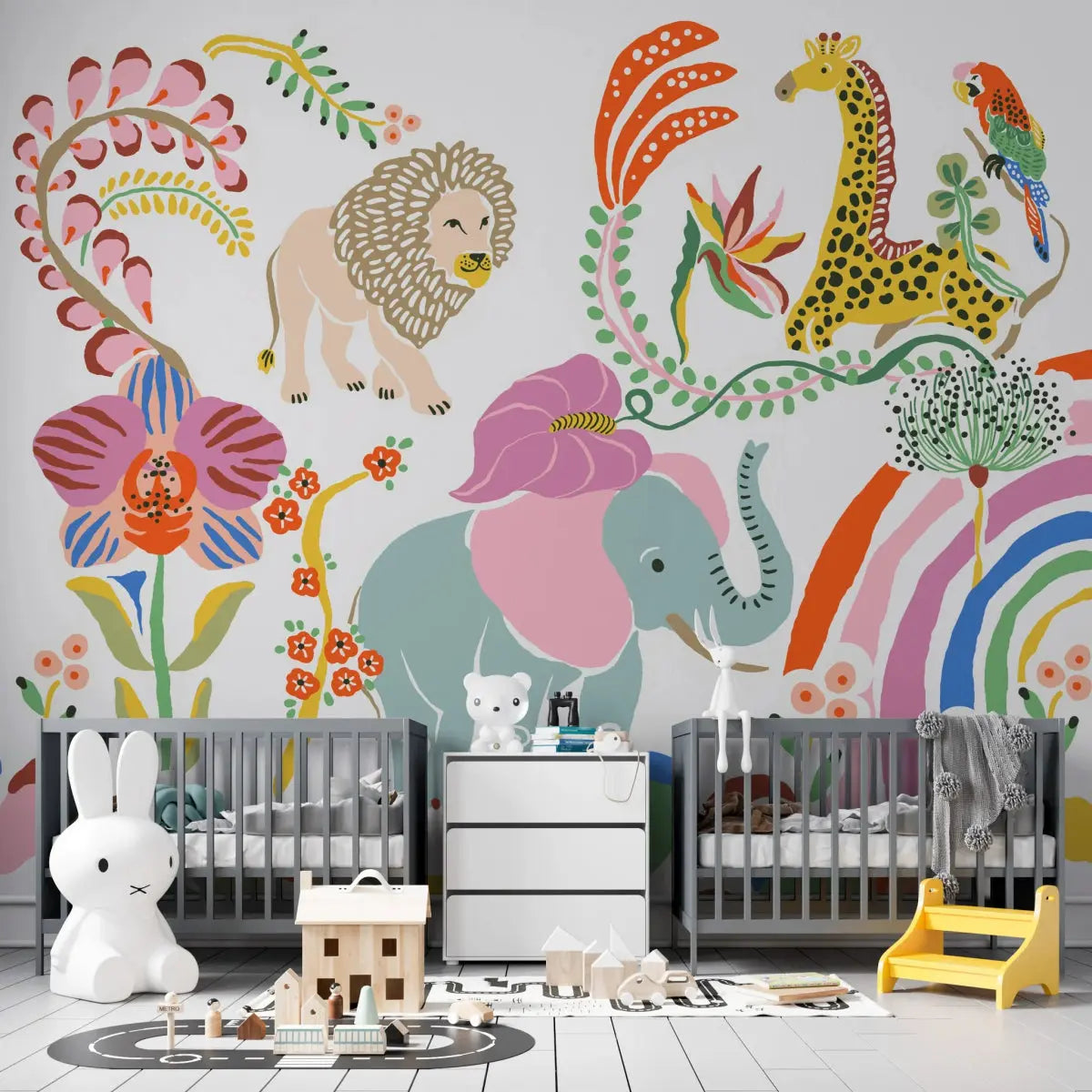 MUNKS & ME - Papier Peint Chambre Enfant Safari Urbain