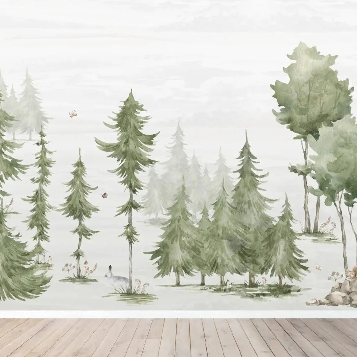 MUNKS & ME - Papier Peint Chambre Enfant Scène Boisée