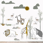 MUNKS & ME - Papier Peint Chambre Enfant Scène De Safari Animée