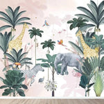 MUNKS & ME - Papier Peint Jungle - Rose