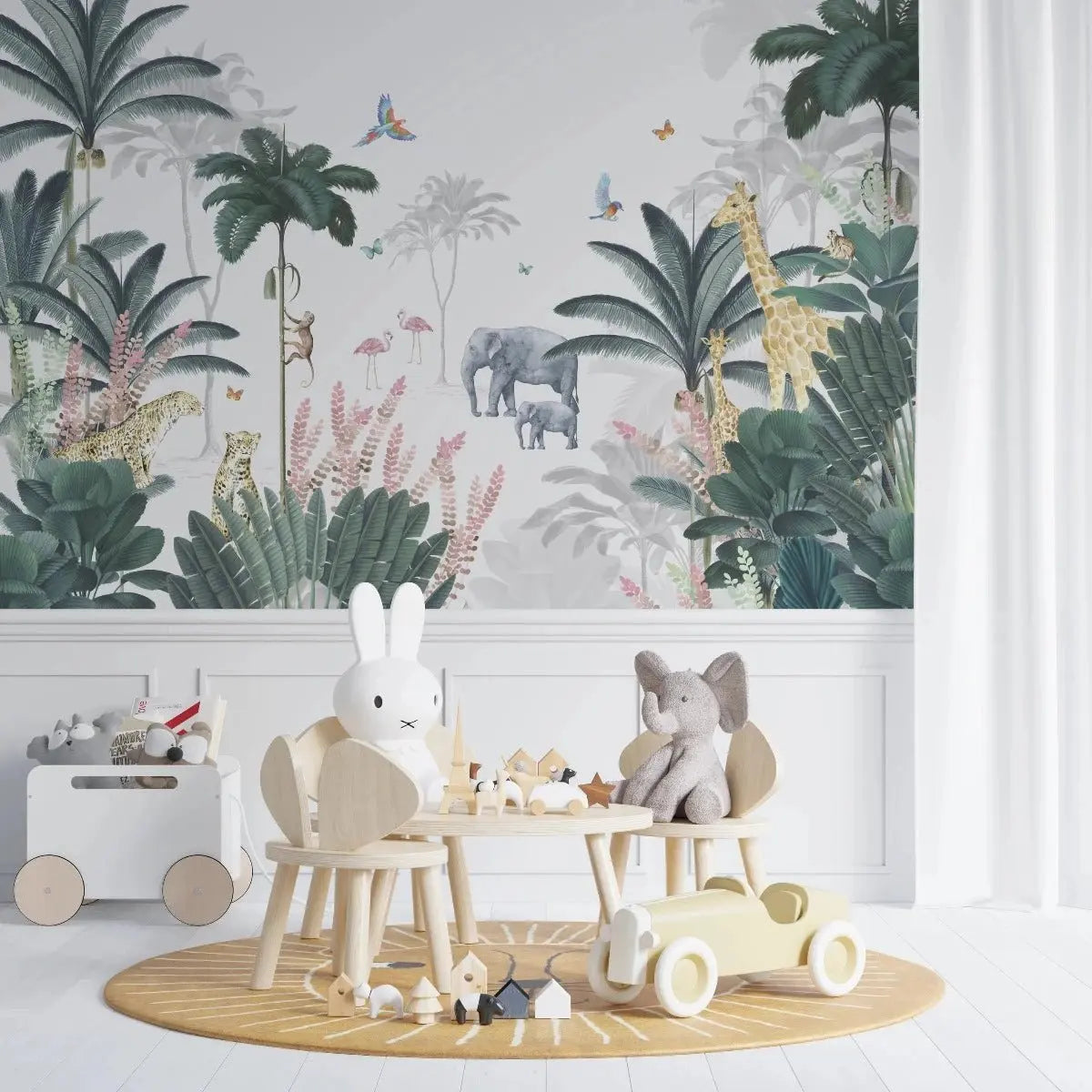 MUNKS & ME - Papier Peint Mural Léopard Et Ses Amis De La Jungle