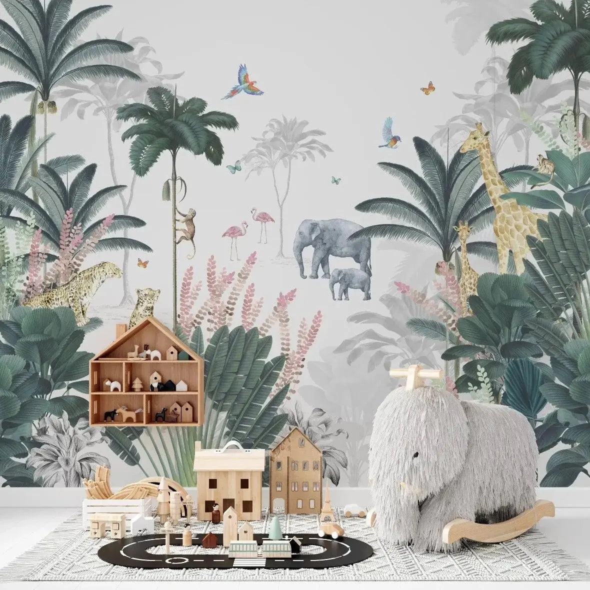 MUNKS & ME - Papier Peint Mural Léopard Et Ses Amis De La Jungle