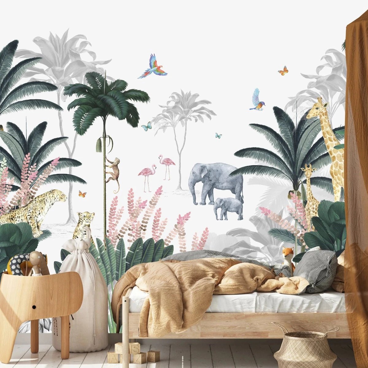 MUNKS & ME - Papier Peint Mural Léopard Et Ses Amis De La Jungle
