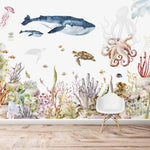 MUNKS & ME-Under The Sea Papier Peint | Aquarelle | Murale-Les Petits