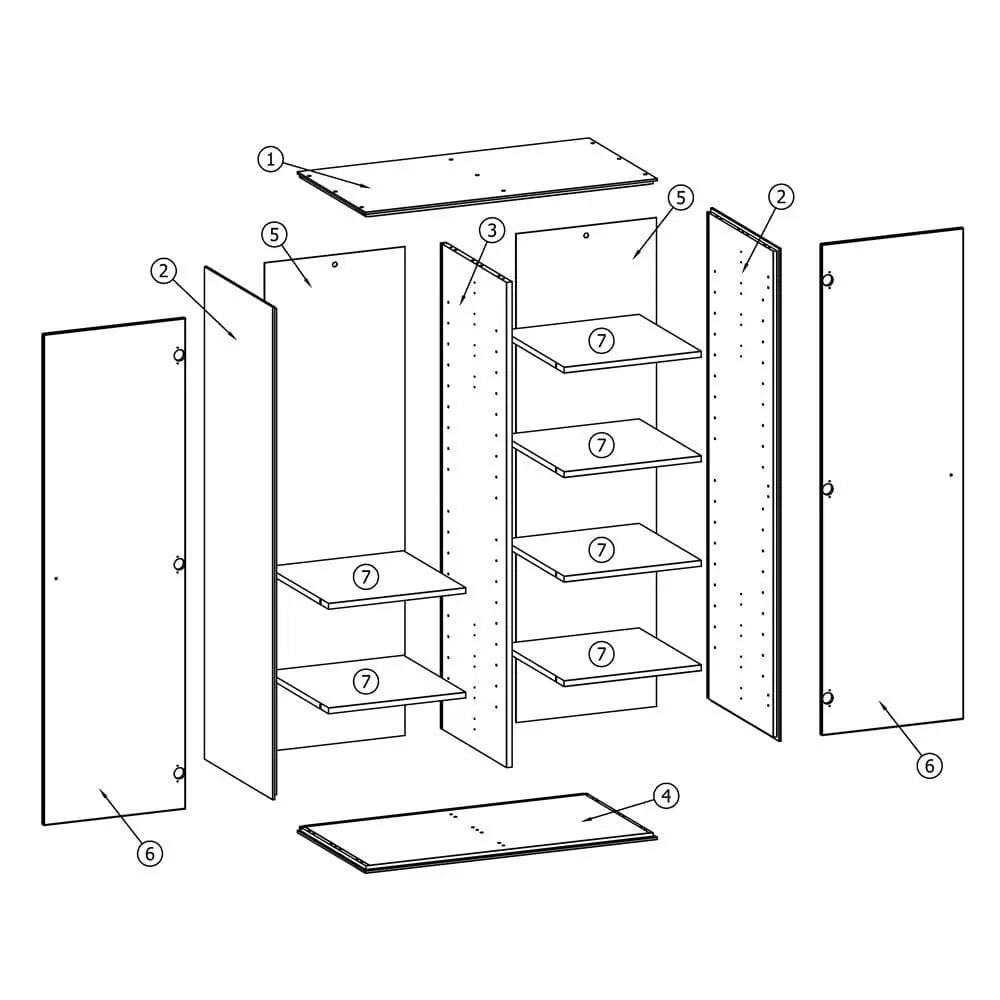 OEUF NYC - Armoire Merlin Sparrow - Bouleau/blanc