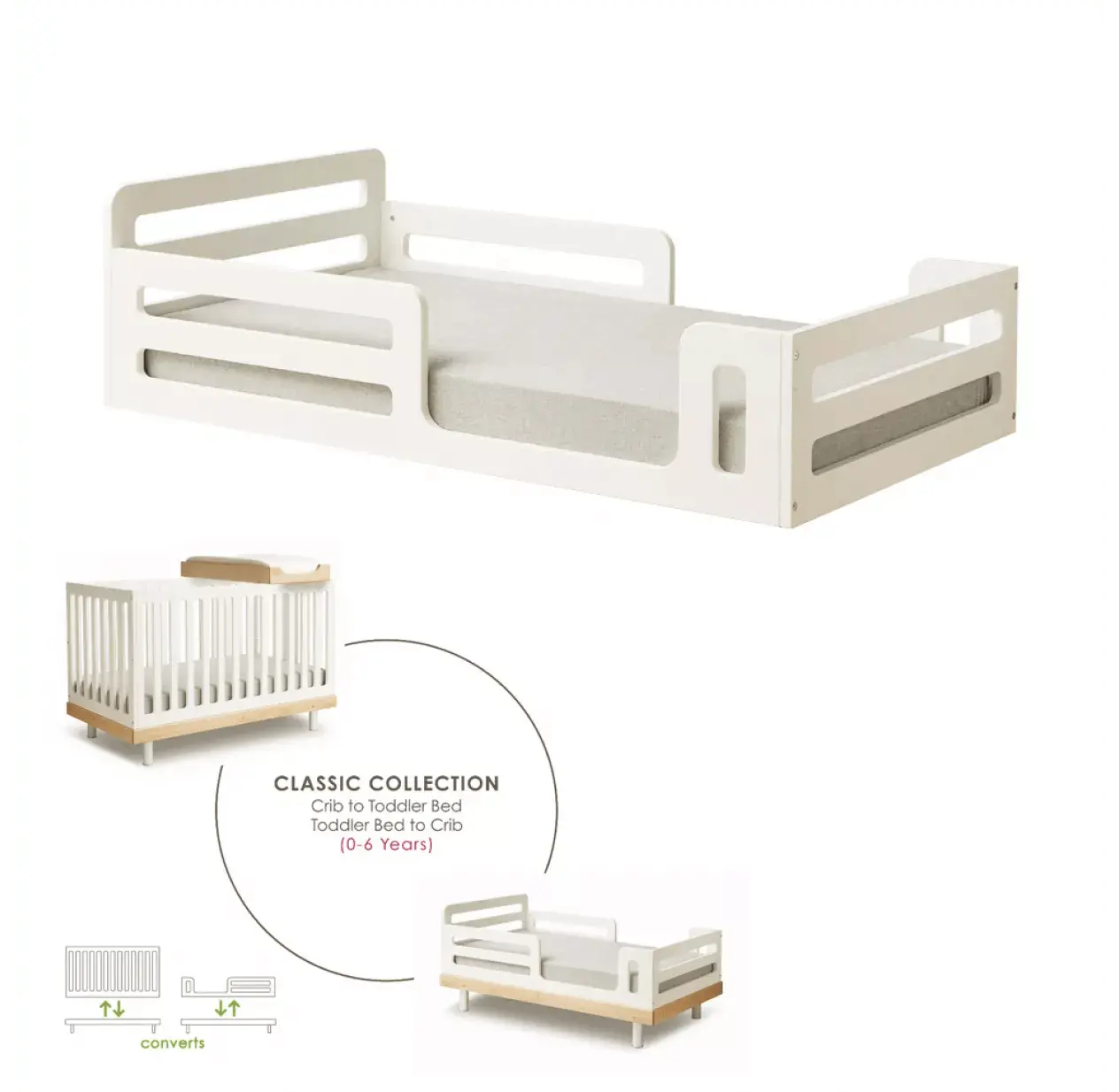 OEUF NYC - Lit Bébé Évolutif Classic 70 x 140 cm - Bouleau