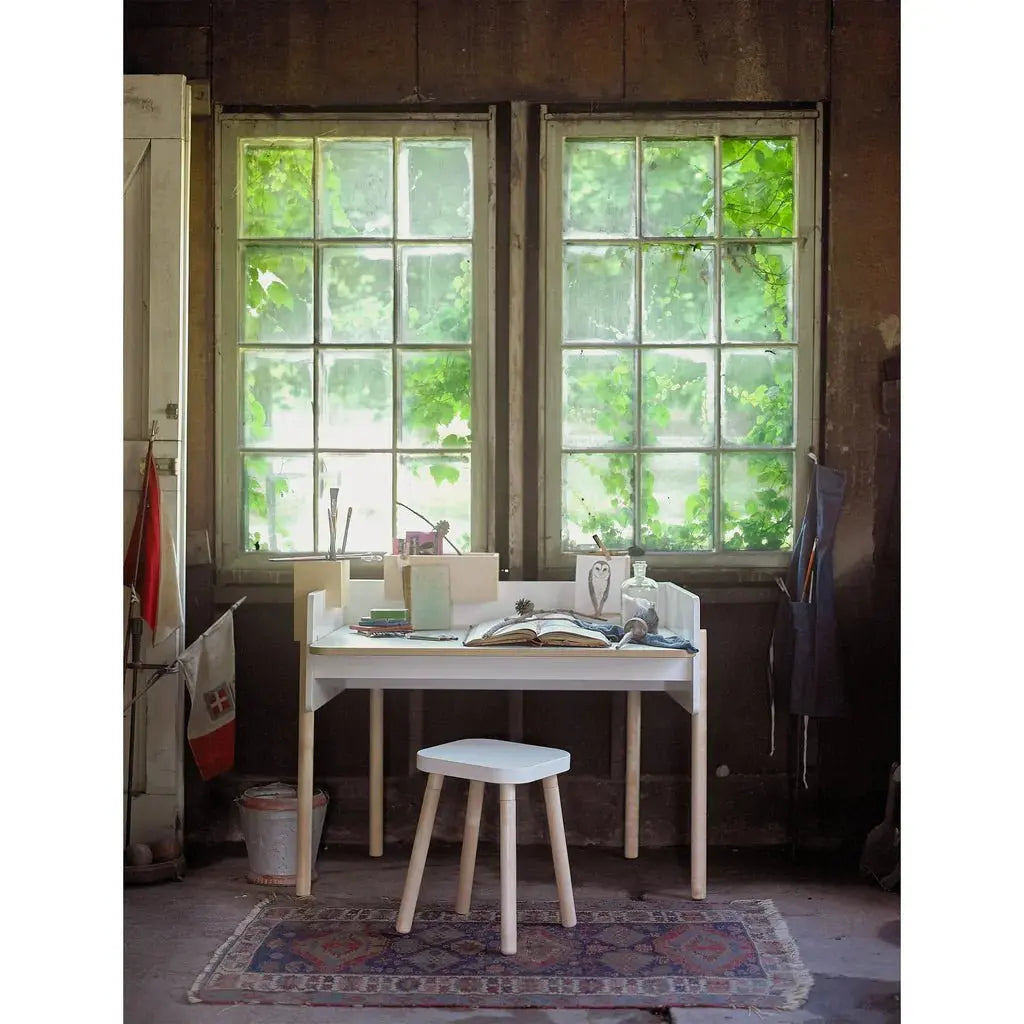 OEUF NYC - Tabouret Carré Évolutif - Blanc/Bouleau