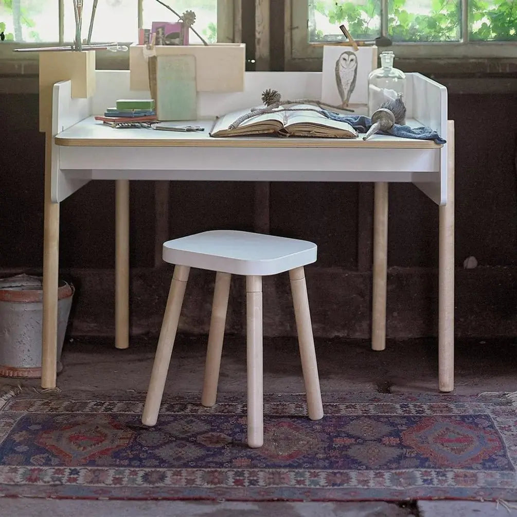 OEUF NYC - Tabouret Carré Évolutif - Blanc/Bouleau