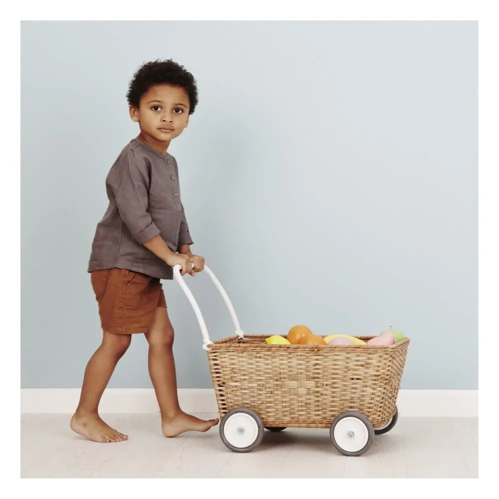 OLLI ELLA - Landau Chariot Poupées Strolley en Rotin - Naturel