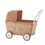 OLLI ELLA - Landau Chariot Poupées Strolley en Rotin - Naturel