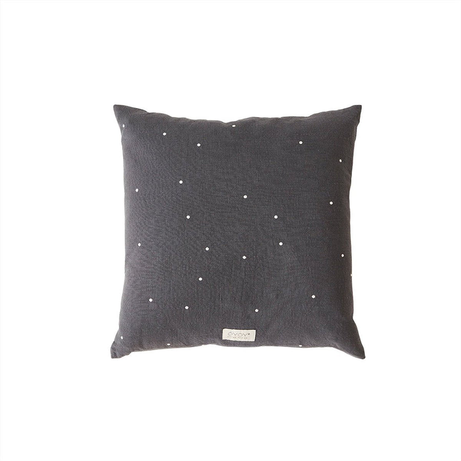 OYOY LIVING-Coussin Carré Kyoto Dot - Anthracite-Les Petits