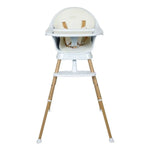 QUAX - Chaise Bébé Evolutive Ultimo 3 Luxe - Blanc - Naturel