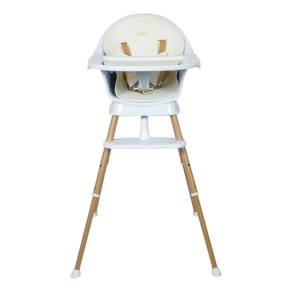 QUAX - Chaise Bébé Evolutive Ultimo 3 Luxe - Blanc - Naturel