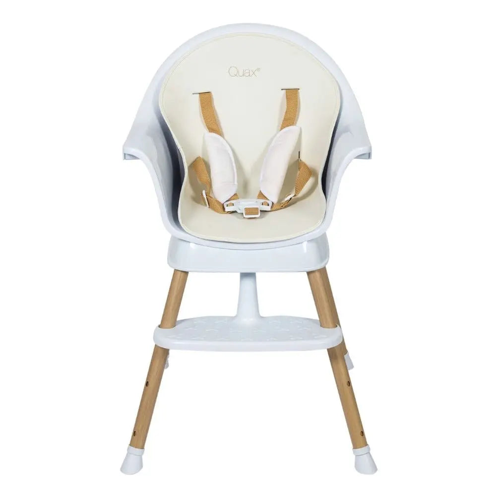 QUAX - Chaise Bébé Evolutive Ultimo 3 Luxe - Blanc - Naturel