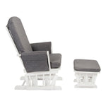 QUAX-Gliding Chair Blanc Coussins Linen Gris-Les Petits