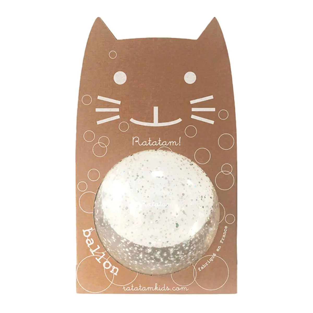 RATATAM KIDS - Ballon Bulles De Paillettes - Argent 22cm