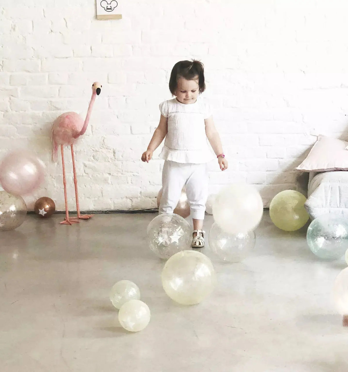 RATATAM KIDS - Ballon Bulles De Paillettes - Argent 22cm