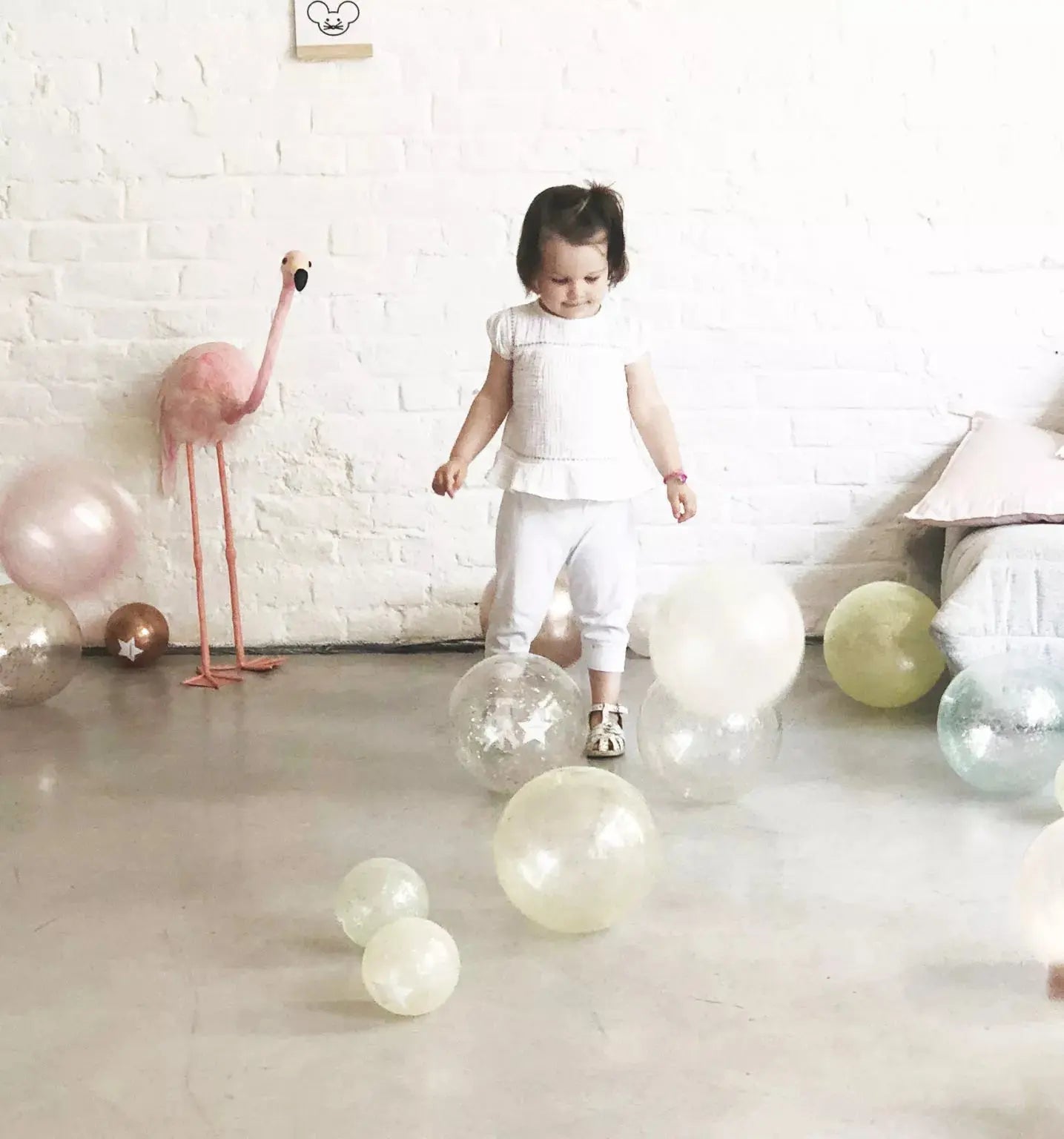 RATATAM KIDS - Ballon Bulles De Paillettes - Argent 22cm