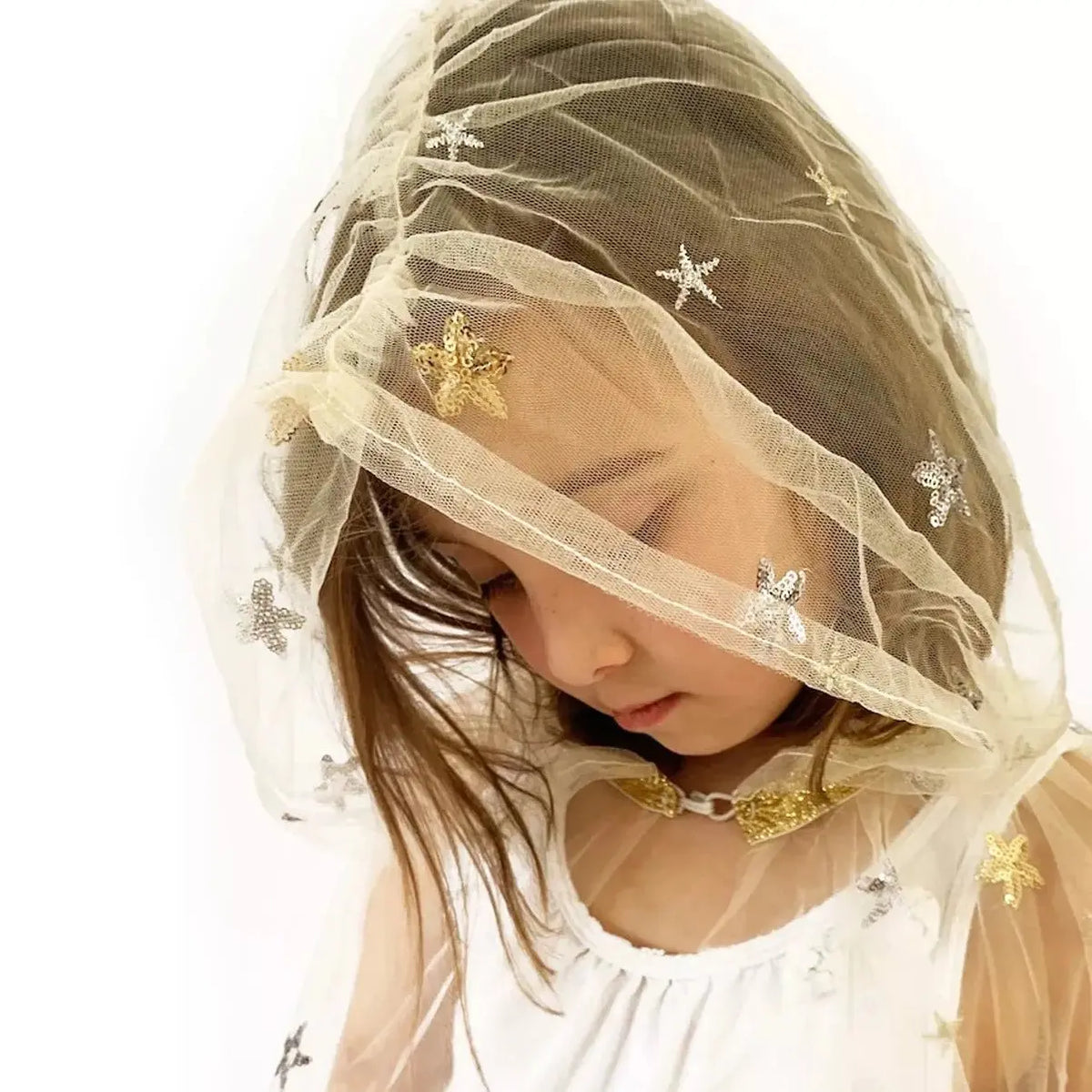 RATATAM KIDS - Cape De Fée Brodée Or Et Argent À Paillettes