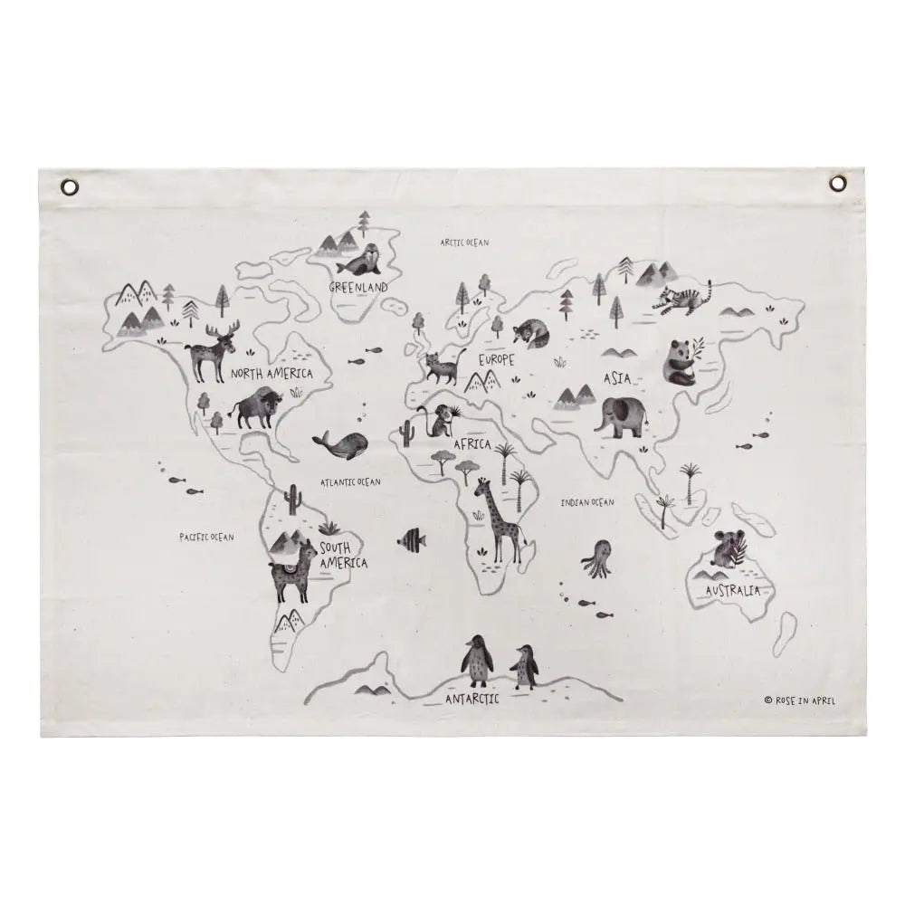 ROSE IN APRIL - Carte Du Monde Version Anglaise