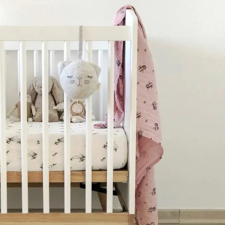 ROSE IN APRIL - Drap Housse Olivia Faon Ecru 60 x 120 cm