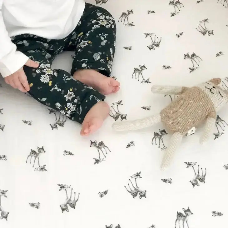 ROSE IN APRIL - Drap Housse Olivia Faon Ecru 70 x 140 cm