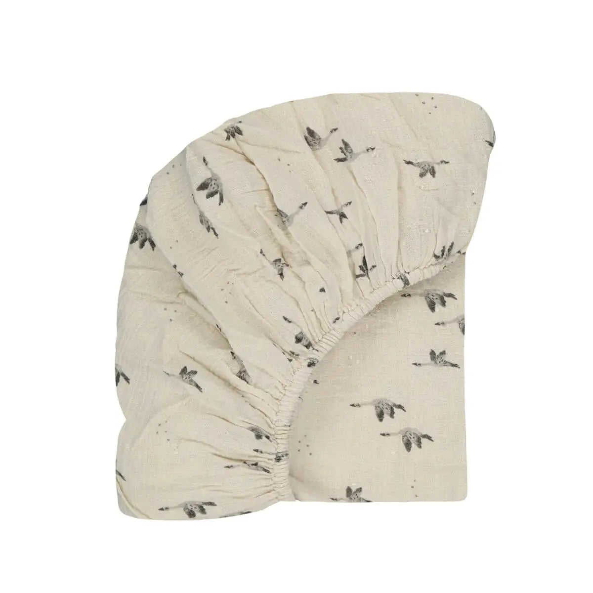 ROSE IN APRIL - Drap housse Olivia imprimé Oie Naturel 60 X 120 cm