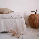 ROSE IN APRIL - Drap housse Olivia imprimé Oie Naturel 70 X 140 cm