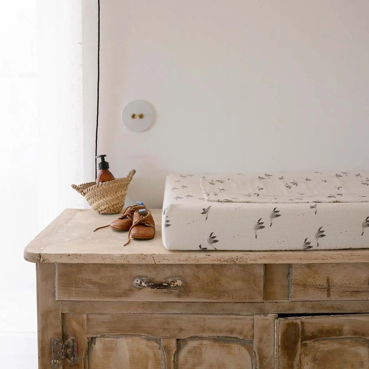 ROSE IN APRIL - Kit Housse de Matelas + 2 Langes Assortis Pudi Goose