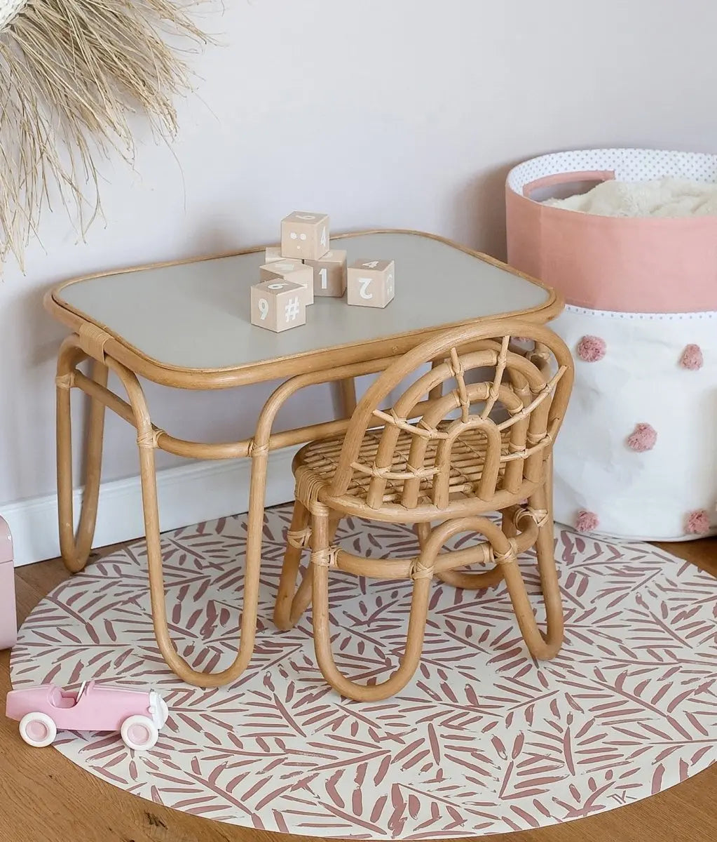 TODDLEKIND - Tapis Protège Sol Rond SPLAT MAT | Ocean Leaves - Sea Shell