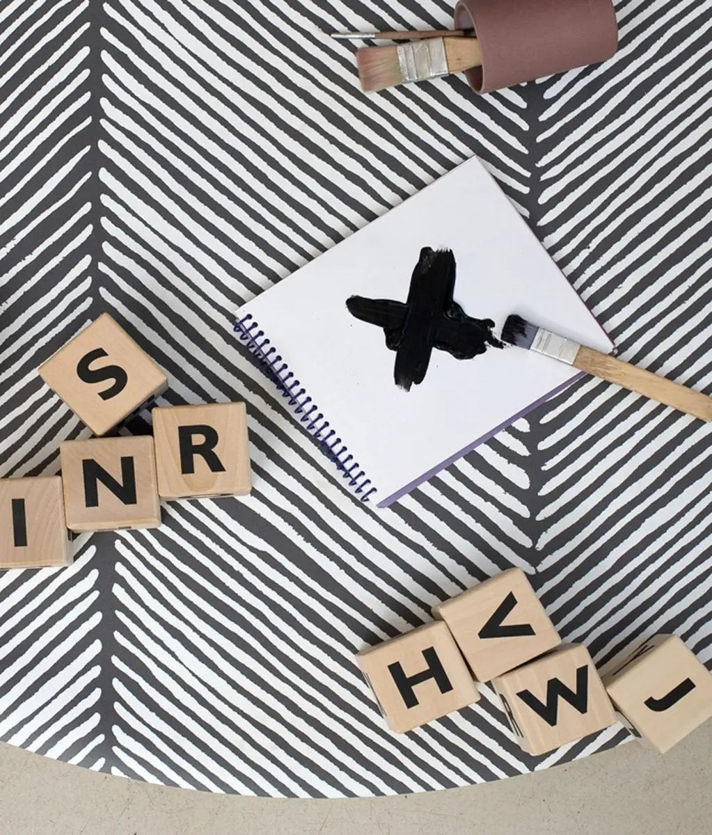 TODDLEKIND - Tapis Protège Sol Rond SPLAT MAT | Sandy Lines - Anchor