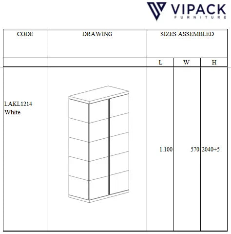 VIPACK - Armoire 2 Portes LARA