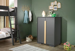 VIPACK - Armoire 2 Portes LONDON Anthracite