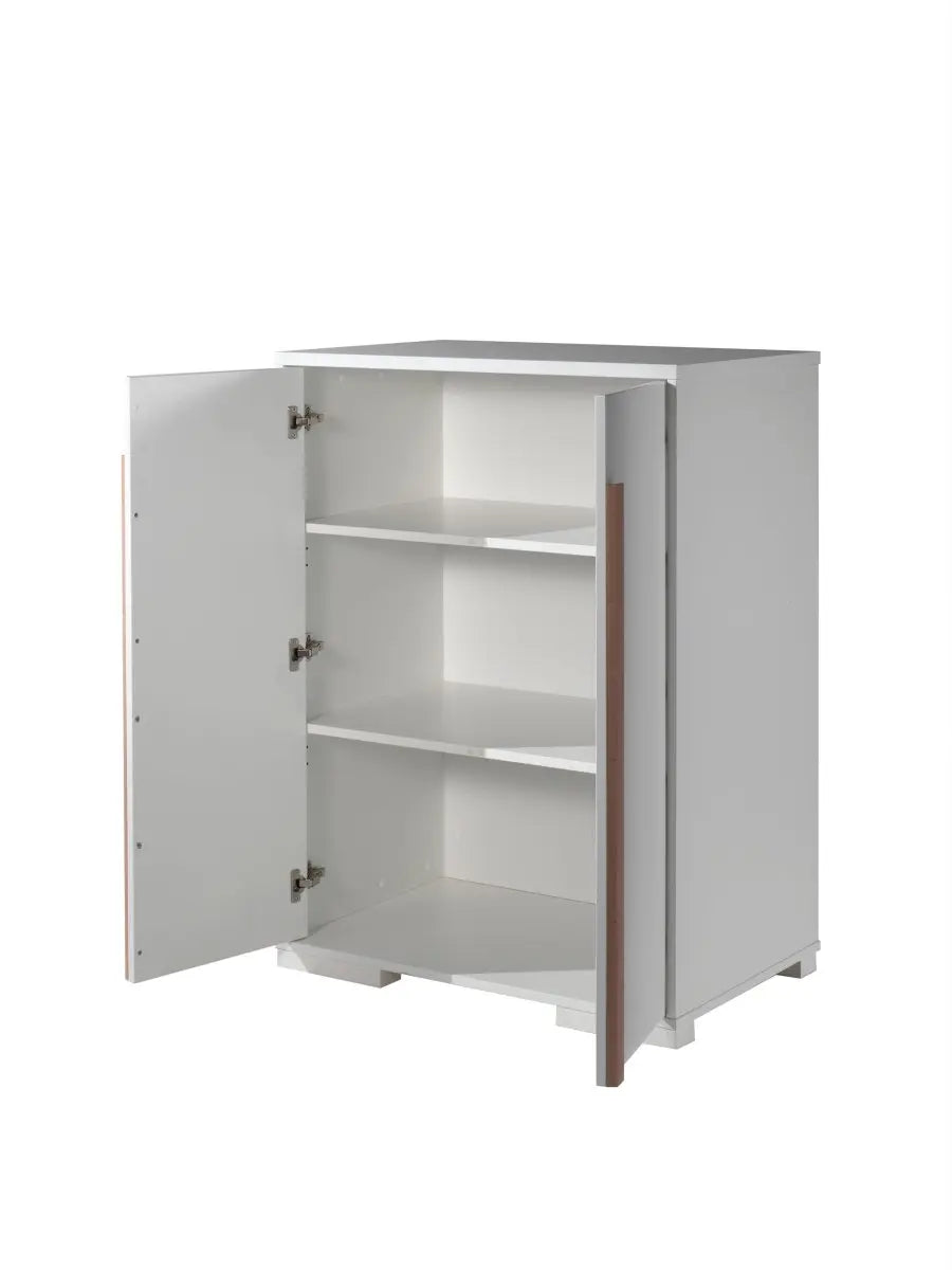 VIPACK - Armoire Étagères 2 Portes LONDON Blanc