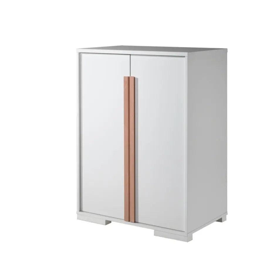 VIPACK - Armoire Étagères 2 Portes LONDON Blanc