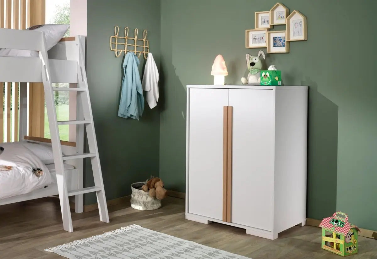 VIPACK - Armoire Étagères 2 Portes LONDON Blanc