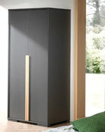 VIPACK - Armoire LONDON 2 Portes Anthracite