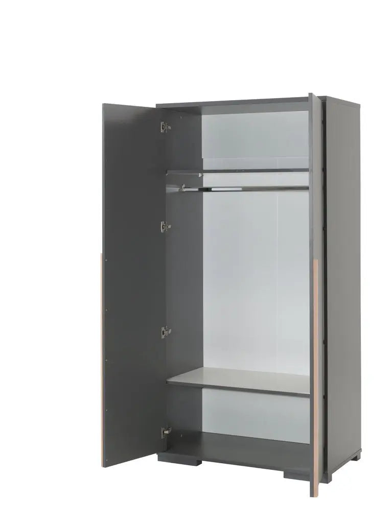 VIPACK - Armoire LONDON 2 Portes Anthracite