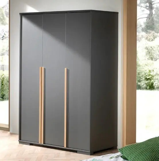 VIPACK - Armoire LONDON 3 Portes Anthracite