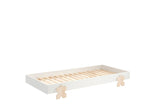 VIPACK-Combinaison de 2 lits Modulo Blancs (90 x 200 cm) Avec Des Pieds Massifs en Forme de Pièce de Puzzle.-Les Petits