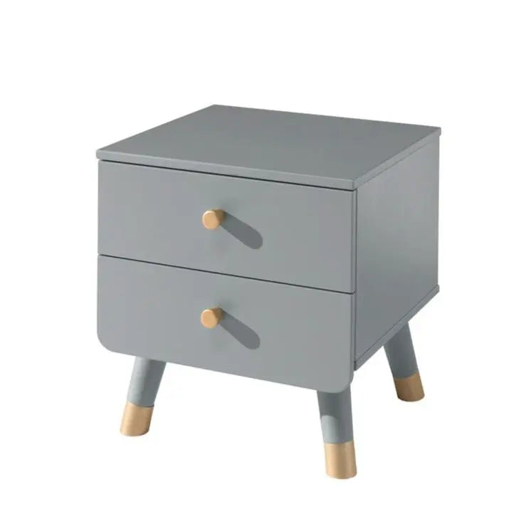 VIPACK - Lit Billy Gris & Table de Chevet - Gris