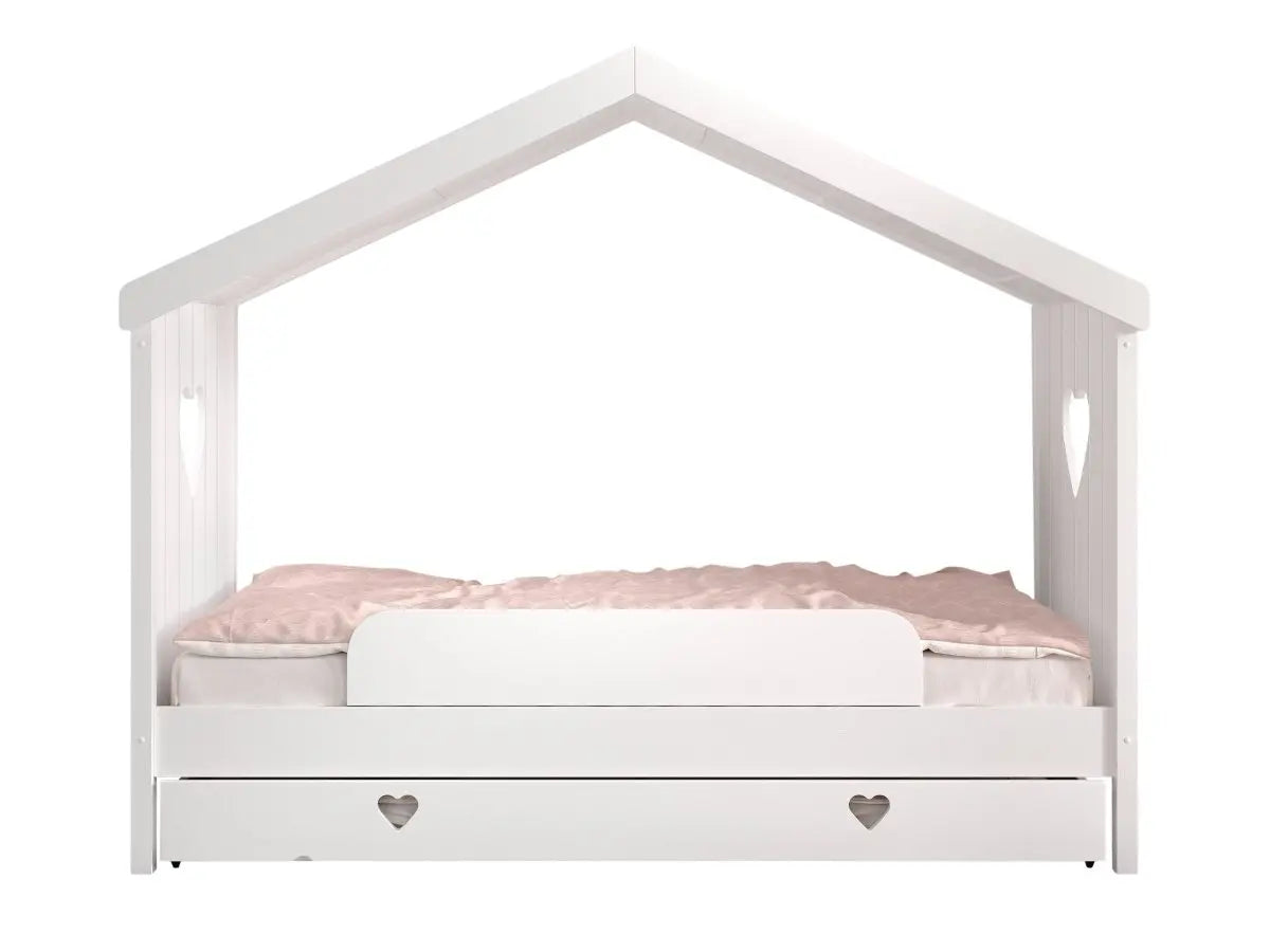 VIPACK - Lit Cabane AMORI Avec Lit Gigogne & Barriere de Lit 90x200cm